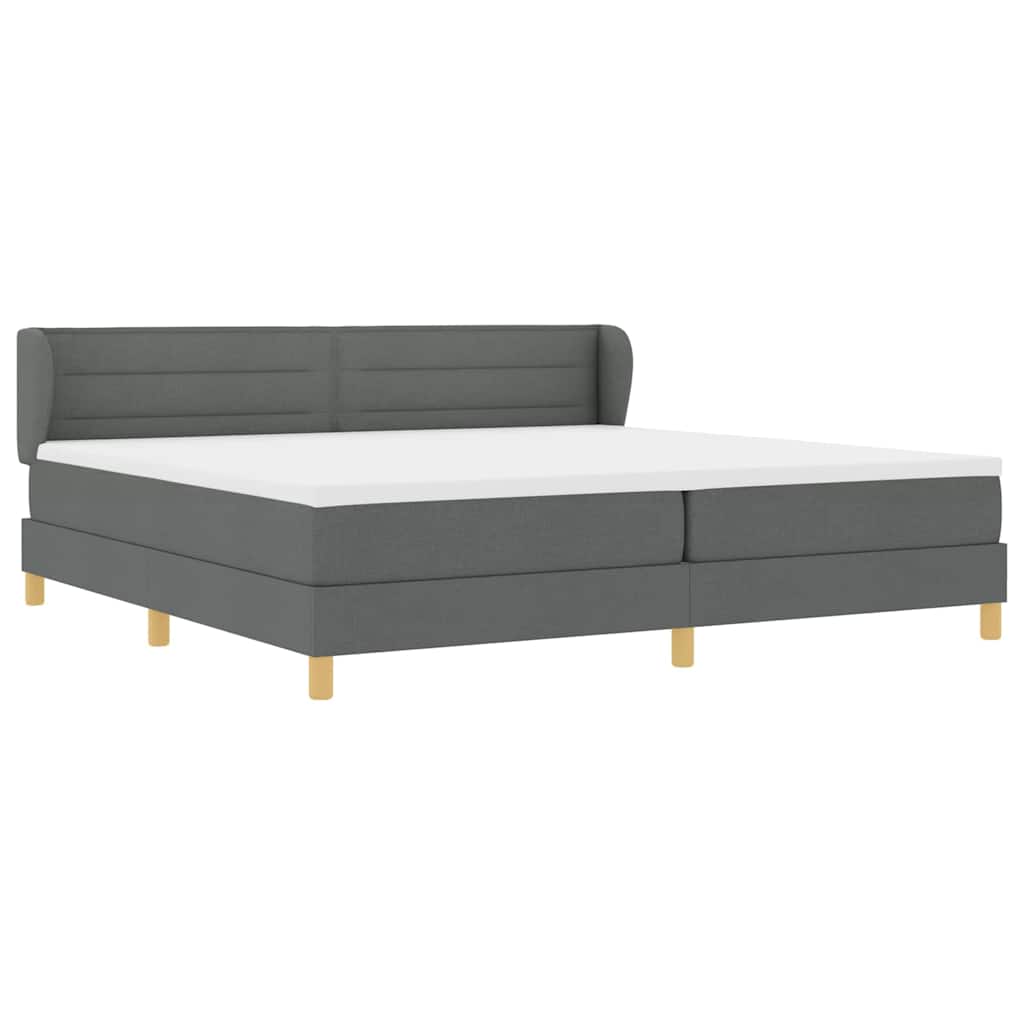 Box spring seng med madras Mørkegrå 200 x 200 cm Stof