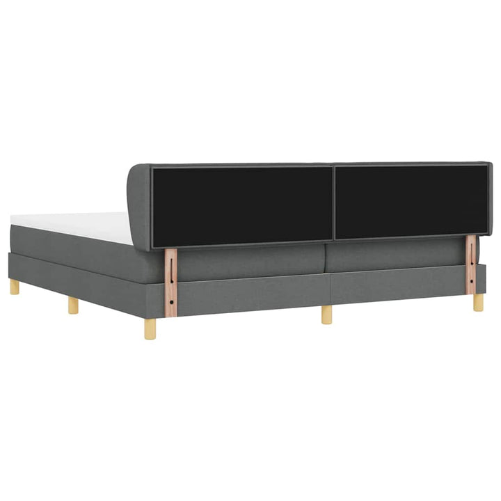 Box spring seng med madras Mørkegrå 200 x 200 cm Stof