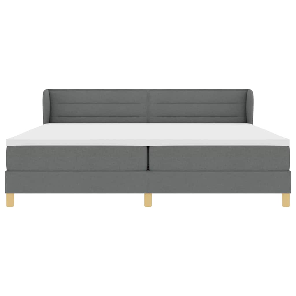 Box spring seng med madras Mørkegrå 200 x 200 cm Stof