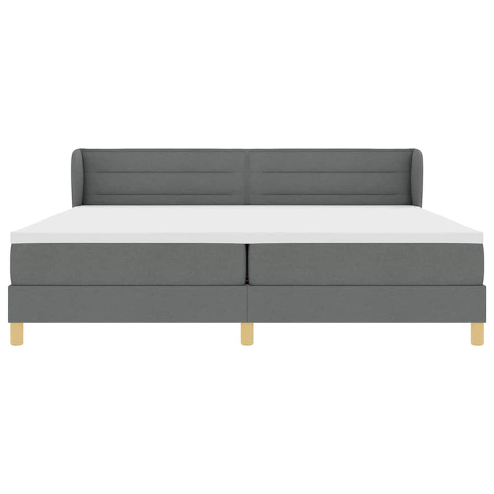 Box spring seng med madras Mørkegrå 200 x 200 cm Stof