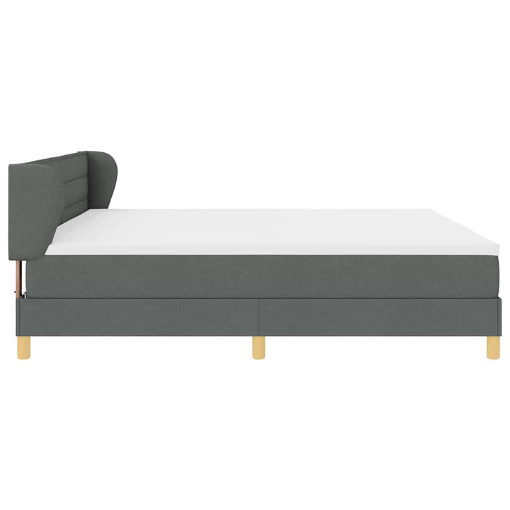Box spring seng med madras Mørkegrå 200 x 200 cm Stof
