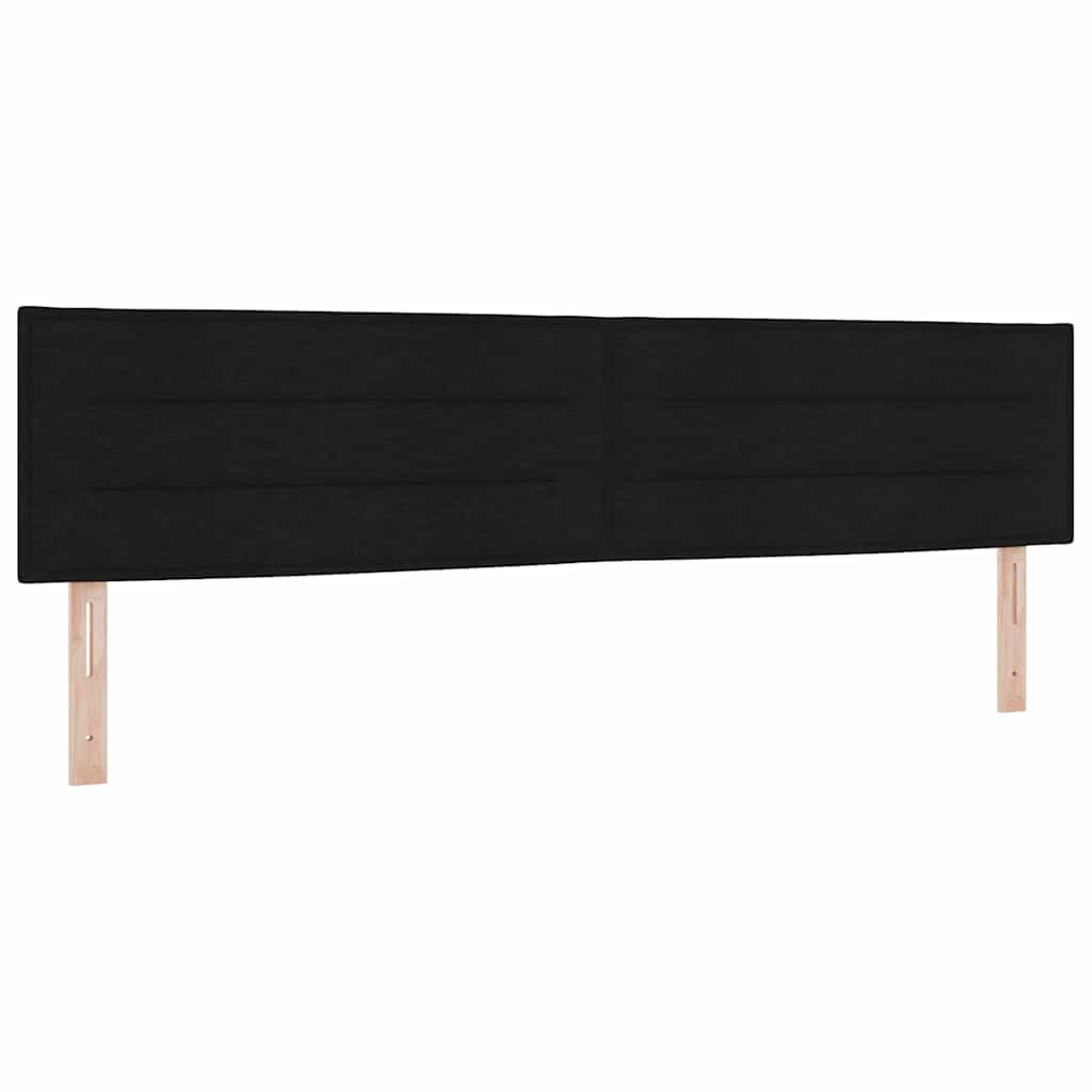 Box spring seng med madras Sort 200 x 200 cm Stof