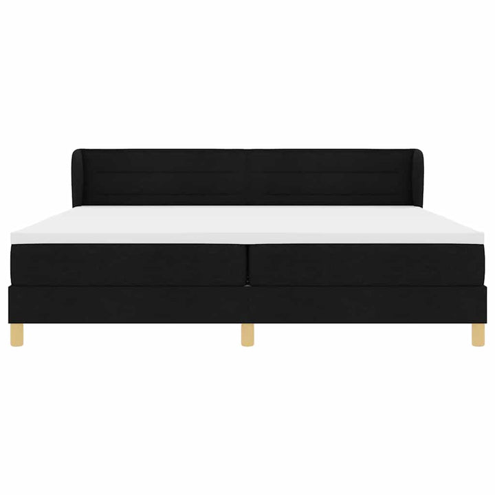 Box spring seng med madras Sort 200 x 200 cm Stof