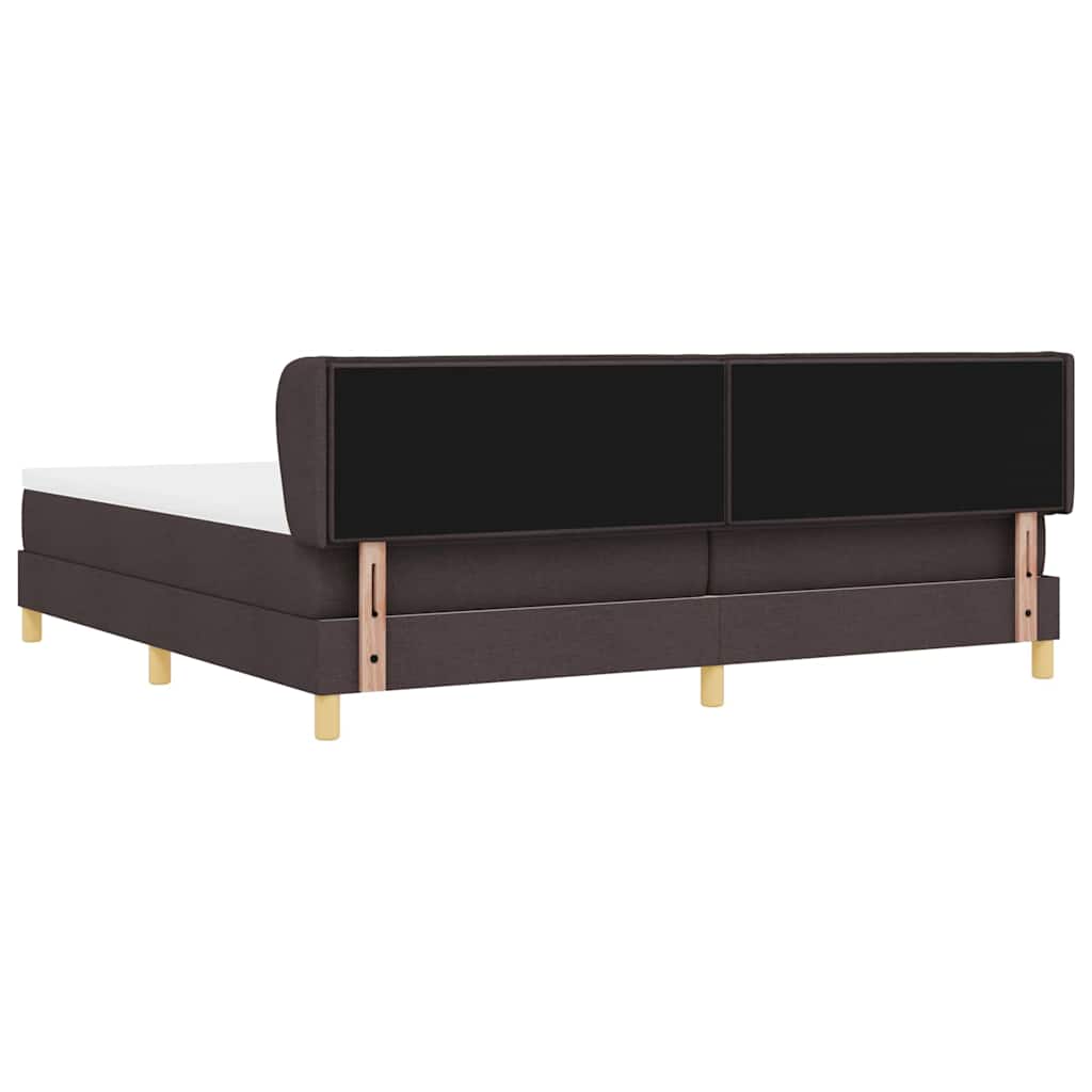 Box spring seng med madras Mørk Brun 200 x 200 cm Stof