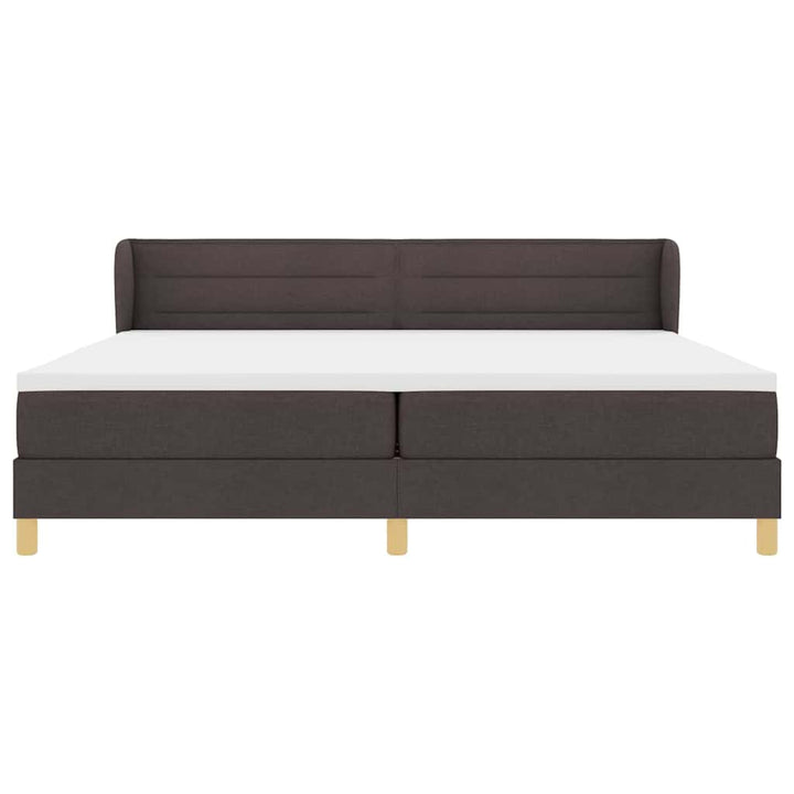 Box spring seng med madras Mørk Brun 200 x 200 cm Stof