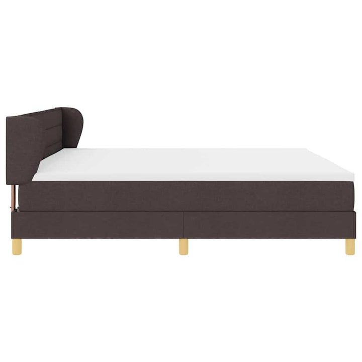 Box spring seng med madras Mørk Brun 200 x 200 cm Stof