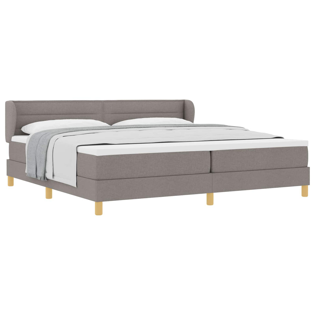 Box spring seng med madras Gråbrun 200 x 200 cm Stof