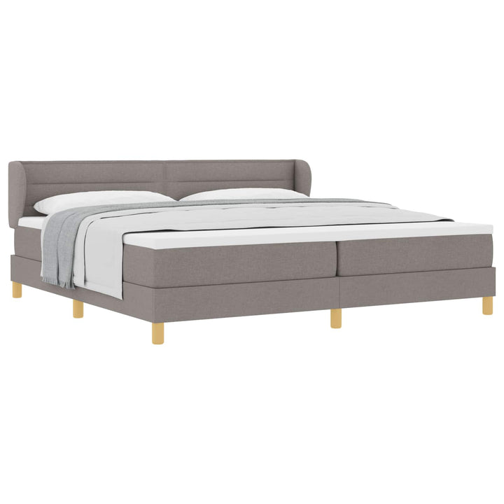 Box spring seng med madras Gråbrun 200 x 200 cm Stof