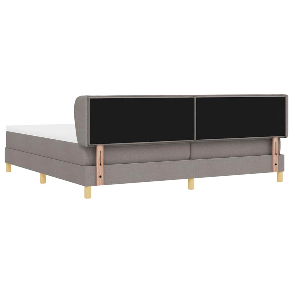 Box spring seng med madras Gråbrun 200 x 200 cm Stof