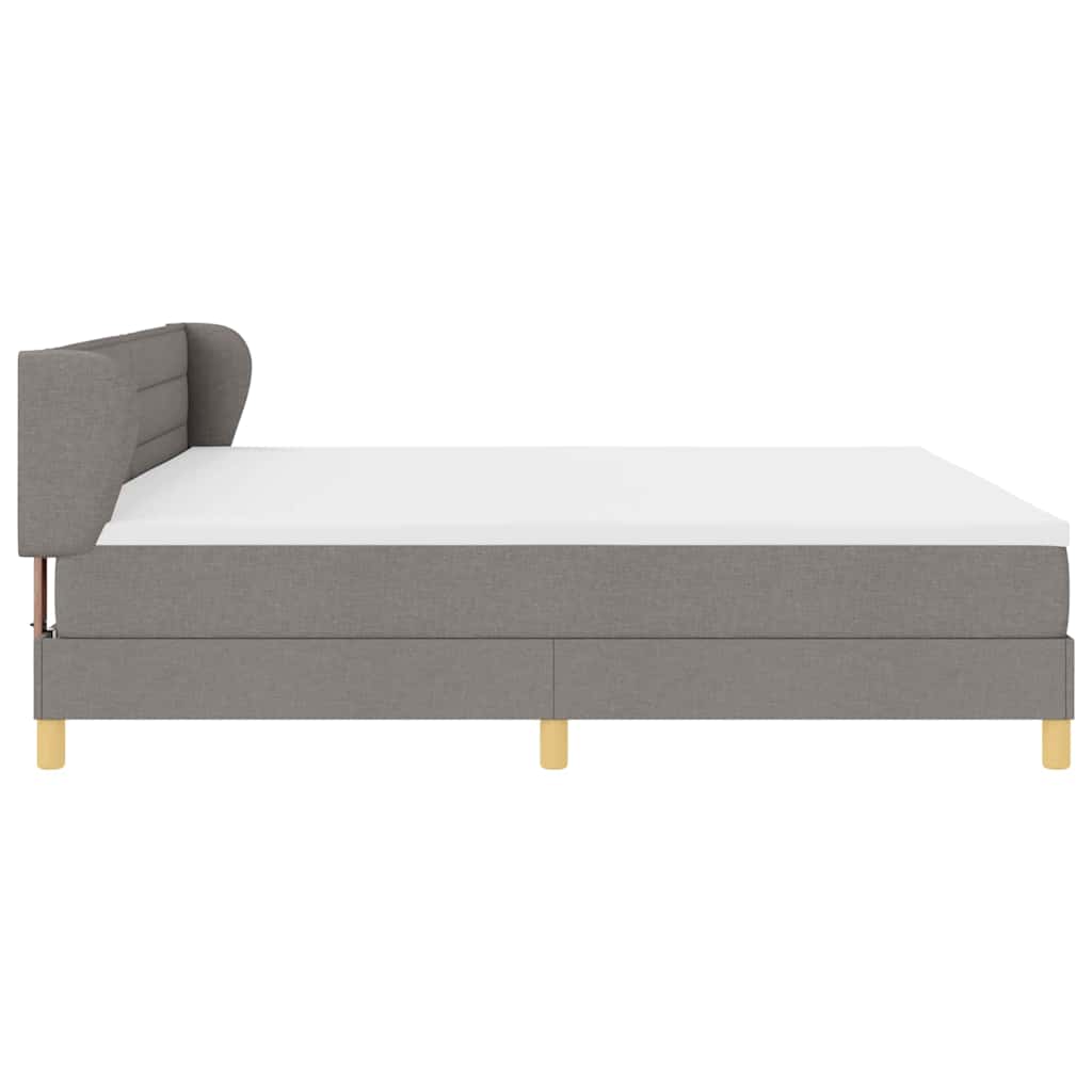 Box spring seng med madras Gråbrun 200 x 200 cm Stof