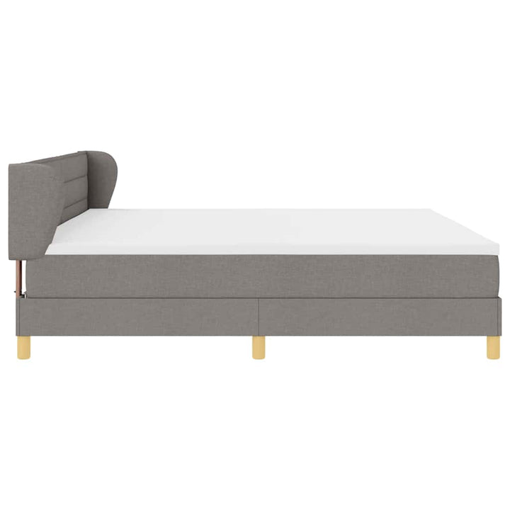 Box spring seng med madras Gråbrun 200 x 200 cm Stof