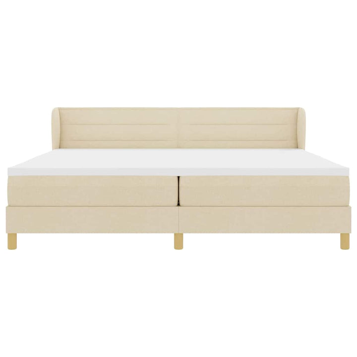 Box spring seng med madras Creme 200 x 200 cm Stof
