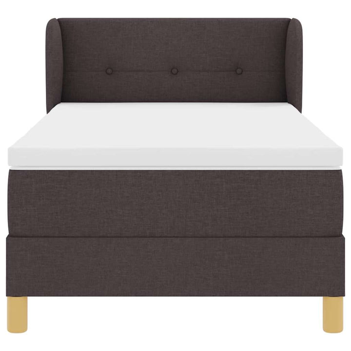 Box spring seng med madras Mørk Brun 80 x 200 cm Stof