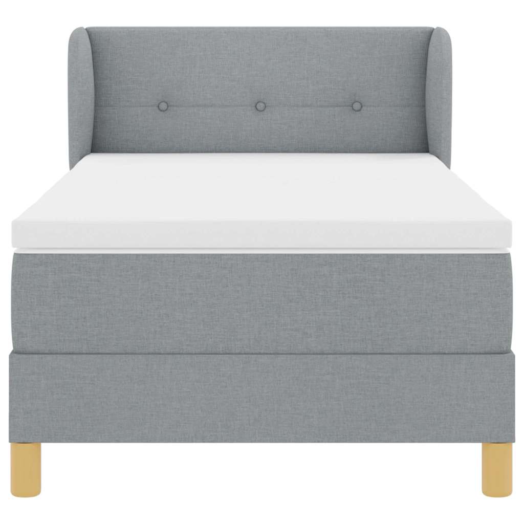 Box spring seng med madras Lysegrå 90 x 190 cm Stof