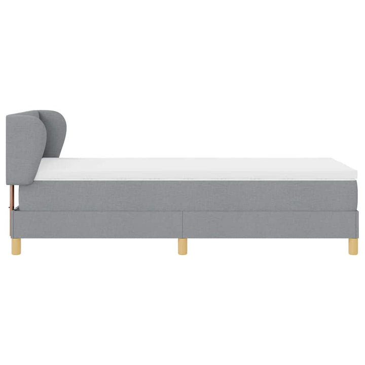 Box spring seng med madras Lysegrå 90 x 190 cm Stof