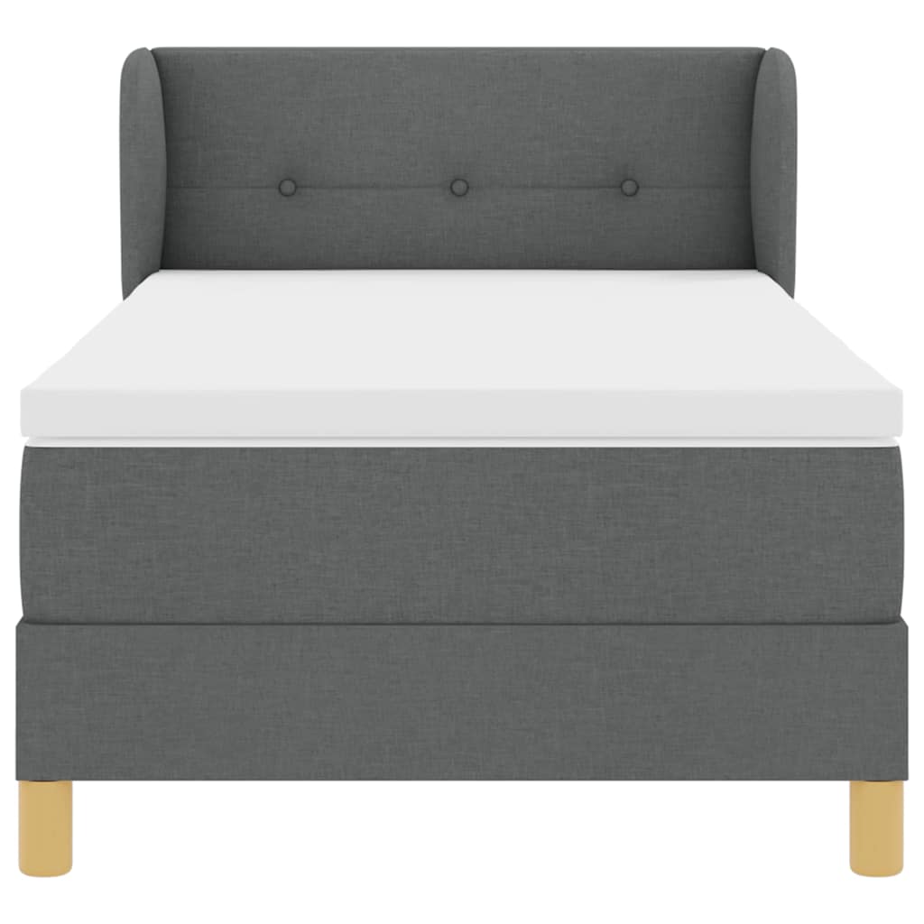 Box spring seng med madras Mørkegrå 90 x 190 cm Stof