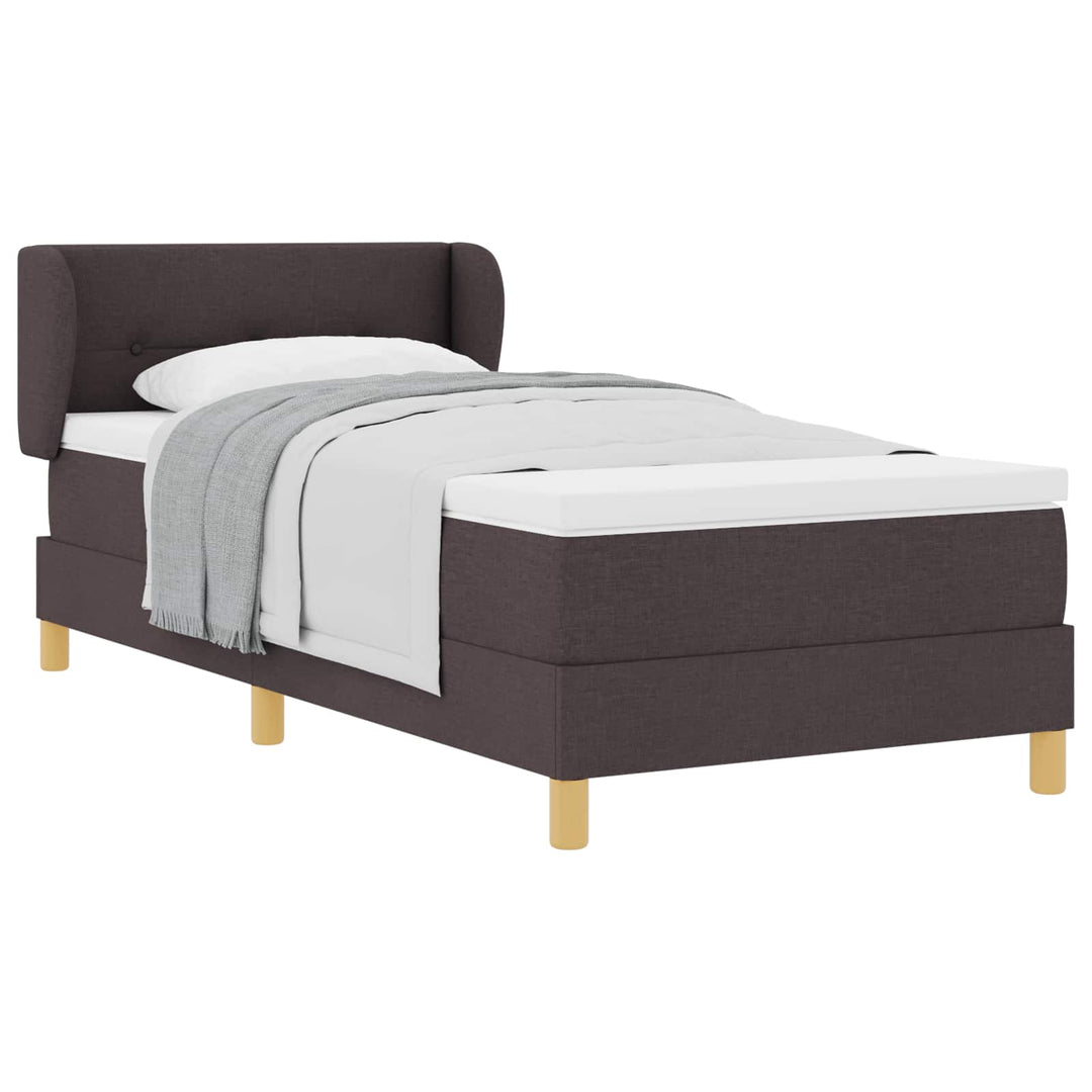 Box spring seng med madras Mørk Brun 90 x 190 cm Stof