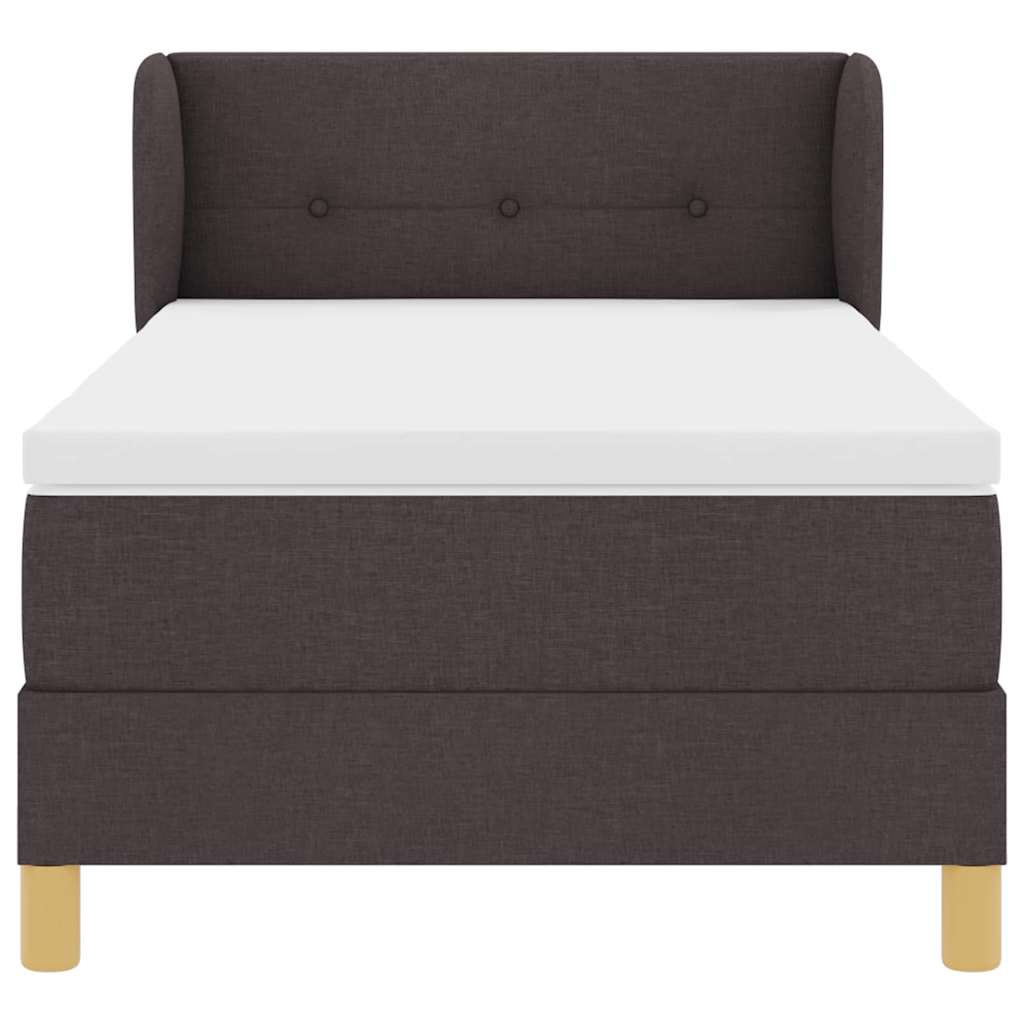 Box spring seng med madras Mørk Brun 90 x 190 cm Stof