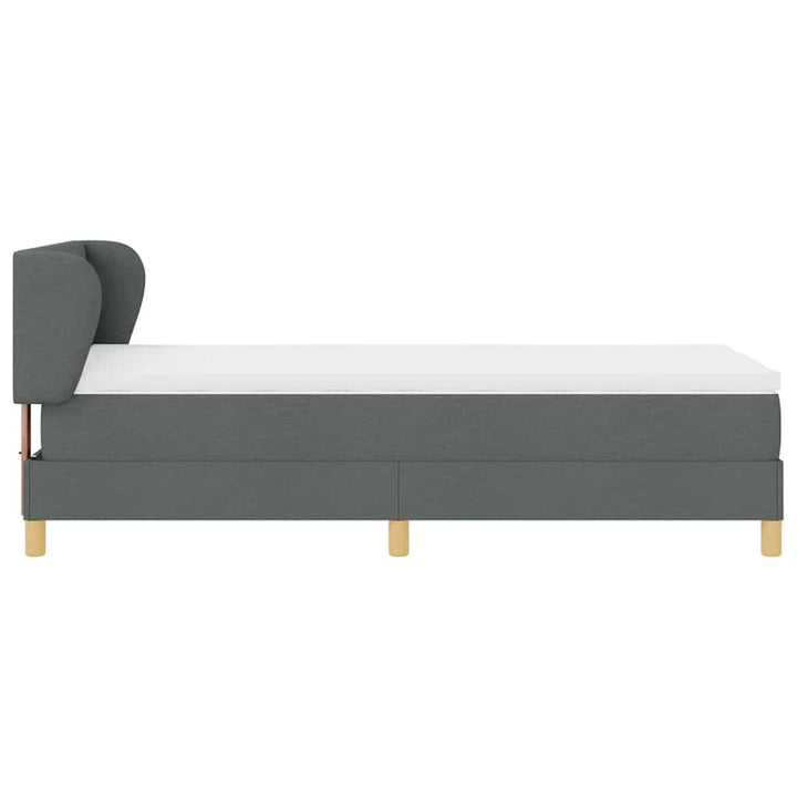 Box spring seng med hovedgærde Mørkegrå 90 x 200 cm Stof