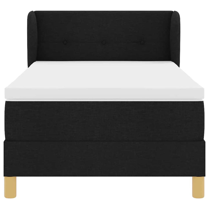 Box spring seng med madras med hovedgærde Sort 90 x 200 cm Stof