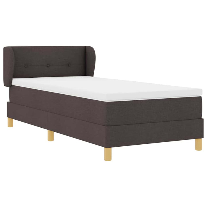 Box spring seng med madras Mørk Brun 90 x 200 cm Stof
