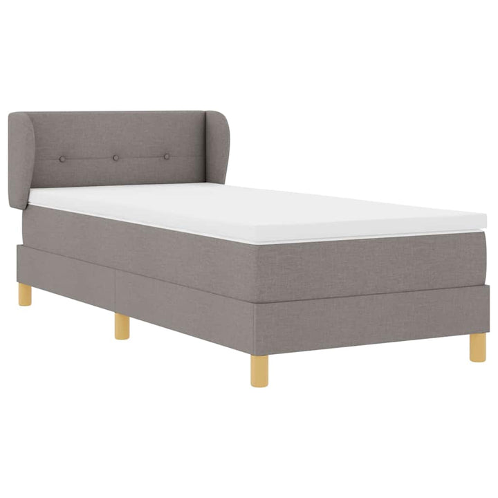 Box spring seng med hovedgærde Gråbrun 90 x 200 cm Stof