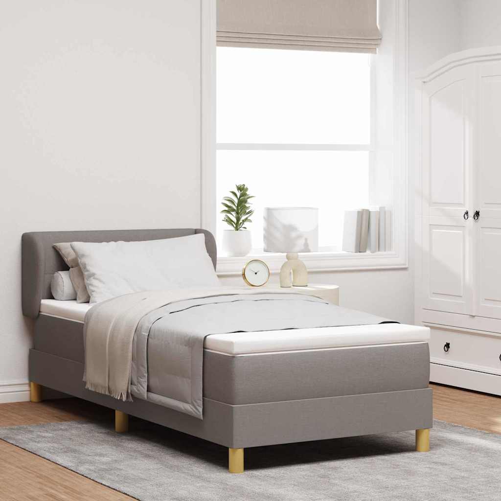 Box spring seng med hovedgærde Gråbrun 100 x 200 cm Stof