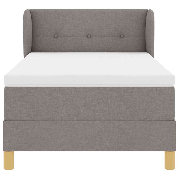 Box spring seng med hovedgærde Gråbrun 100 x 200 cm Stof