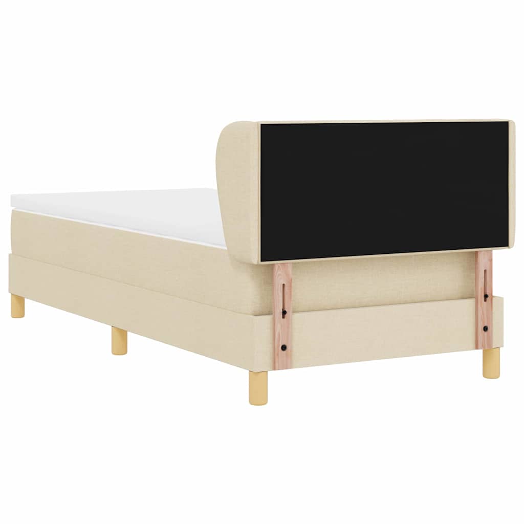 Box spring seng med hovedgærde Creme 100 x 200 cm Stof