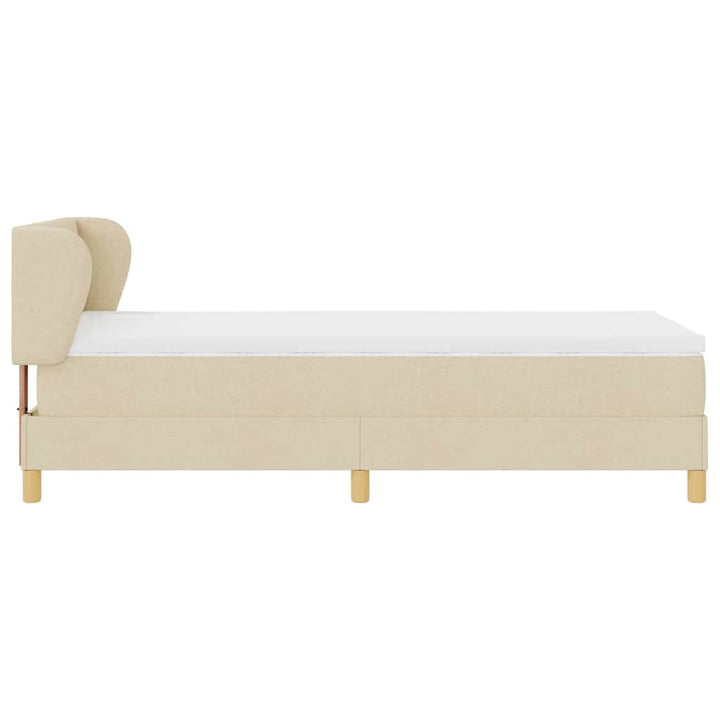 Box spring seng med hovedgærde Creme 100 x 200 cm Stof