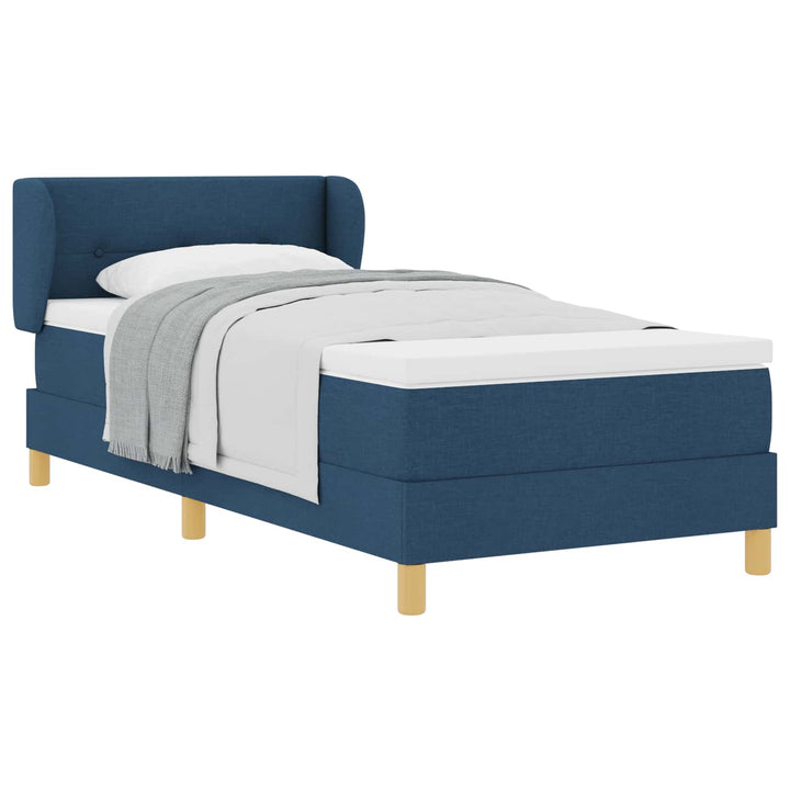 Box spring seng med madras med hovedgærde Blå 100 x 200 cm Stof