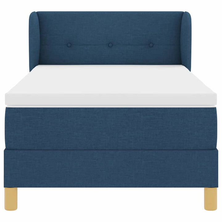 Box spring seng med hovedgærde Blå 100 x 200 cm Stof