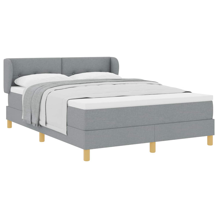 Box spring seng med madras Lysegrå 140 x 190 cm Stof
