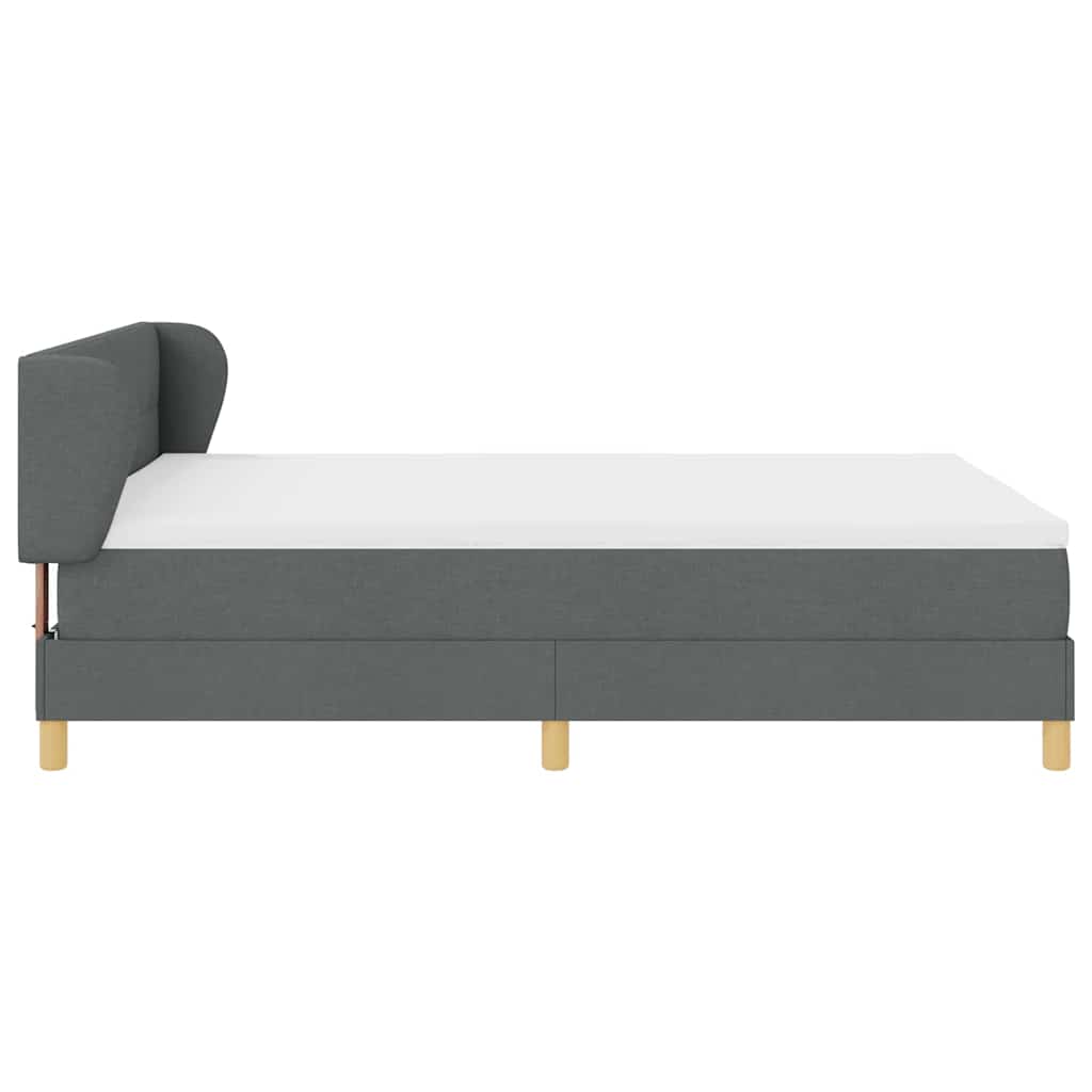 Box spring seng med madras Mørkegrå 140 x 190 cm Stof