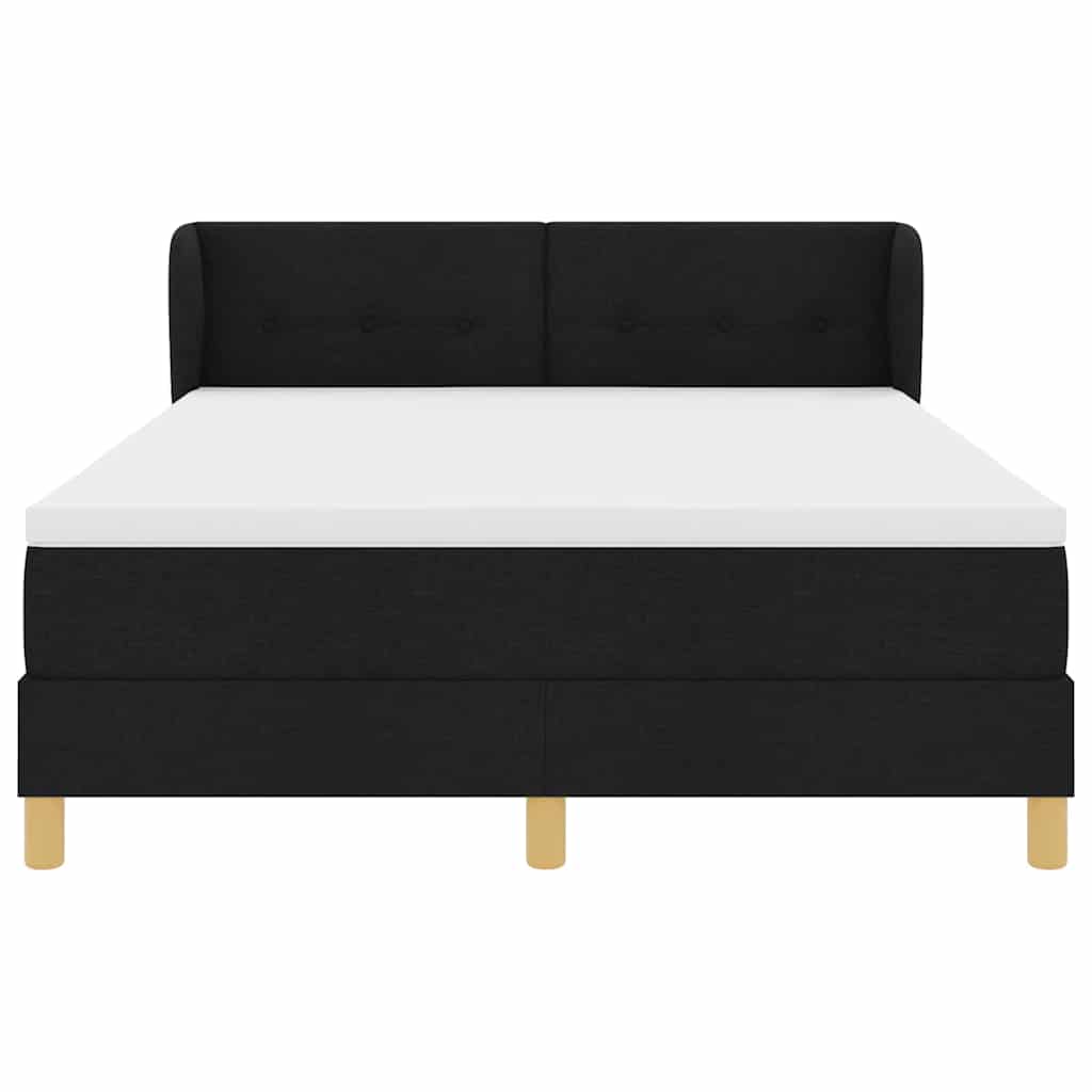 Box spring seng med madras Sort 140 x 190 cm Stof
