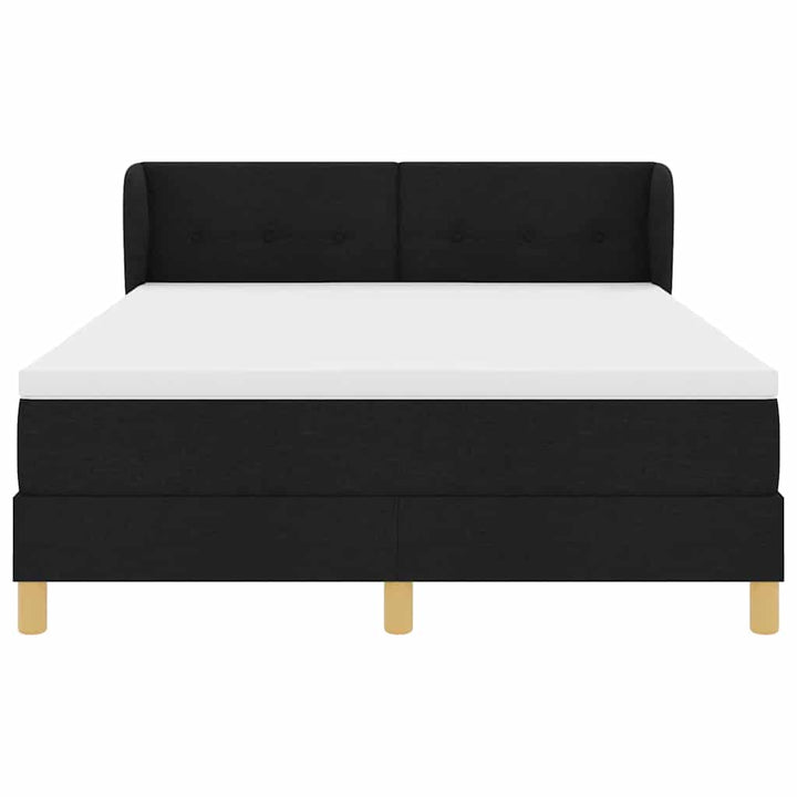 Box spring seng med madras Sort 140 x 190 cm Stof