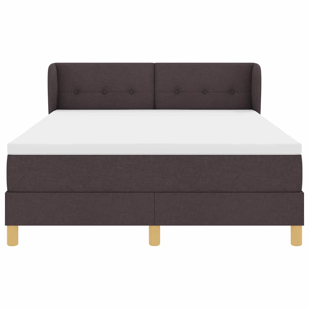 Box spring seng med madras Mørk Brun 140 x 190 cm Stof