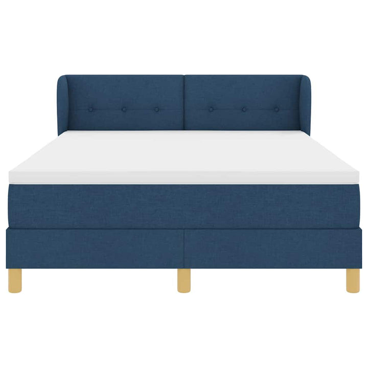 Box spring seng med madras med hovedgærde Blå 140 x 190 cm Stof