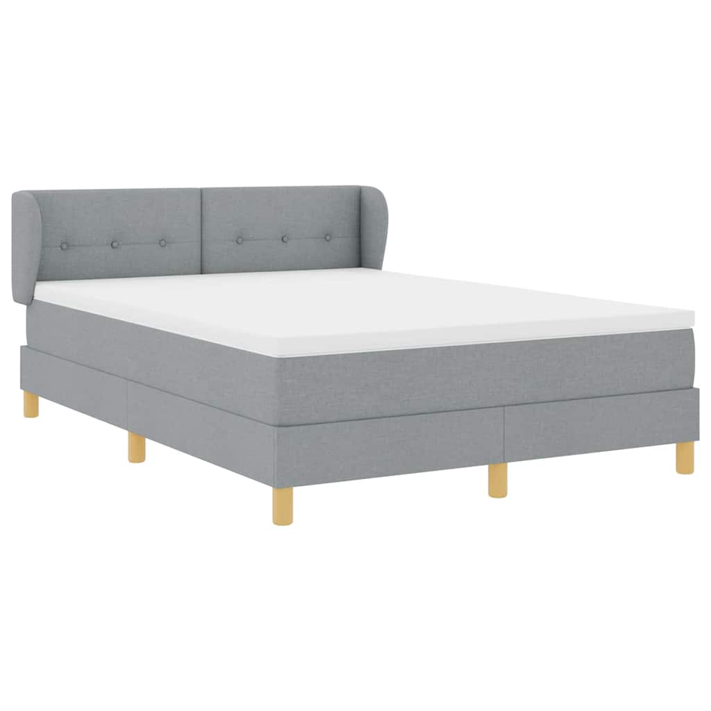 Box spring seng med madras Lysegrå 140 x 200 cm Stof