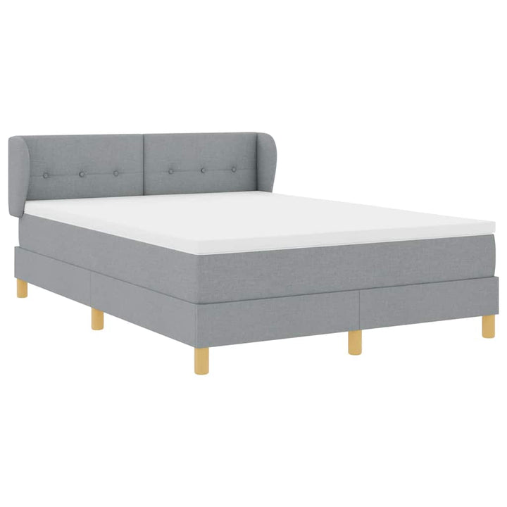 Box spring seng med madras Lysegrå 140 x 200 cm Stof