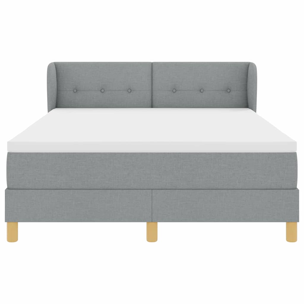 Box spring seng med madras Lysegrå 140 x 200 cm Stof