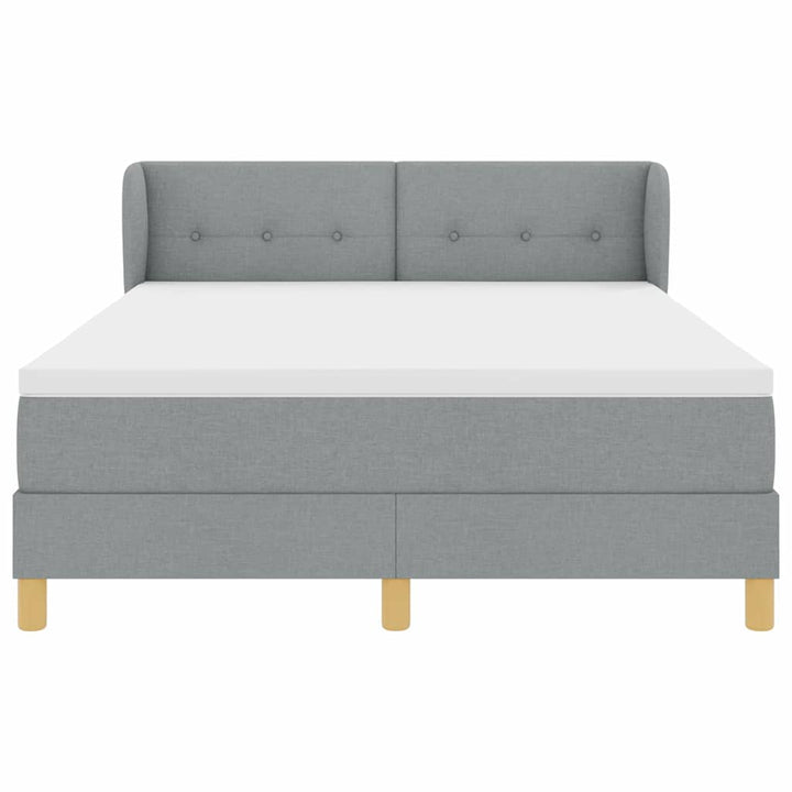 Box spring seng med madras Lysegrå 140 x 200 cm Stof