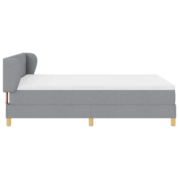 Box spring seng med madras Lysegrå 140 x 200 cm Stof