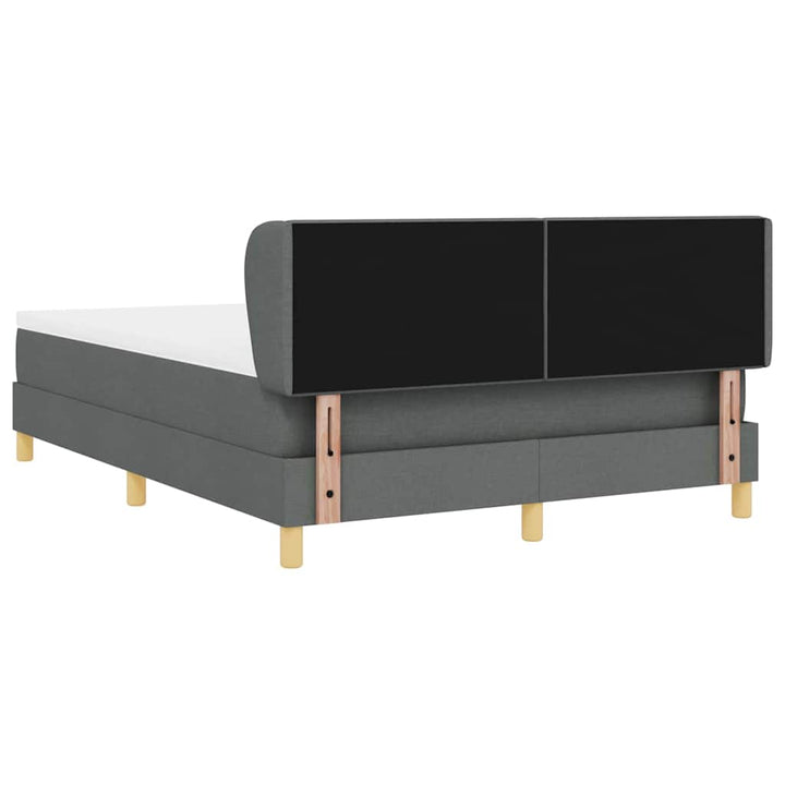 Box spring seng med hovedgærde Mørkegrå 140 x 200 cm Stof