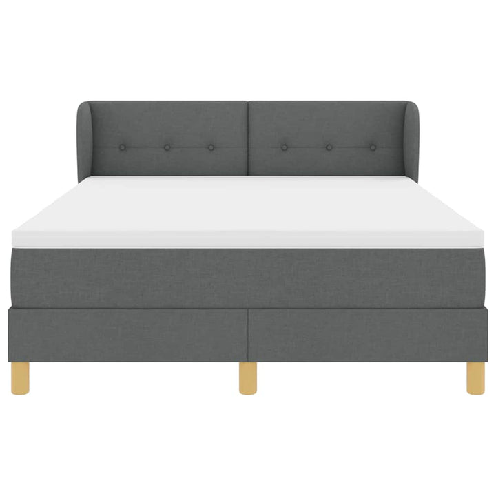 Box spring seng med hovedgærde Mørkegrå 140 x 200 cm Stof