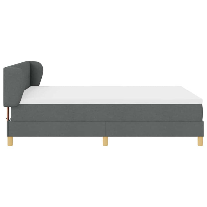 Box spring seng med hovedgærde Mørkegrå 140 x 200 cm Stof