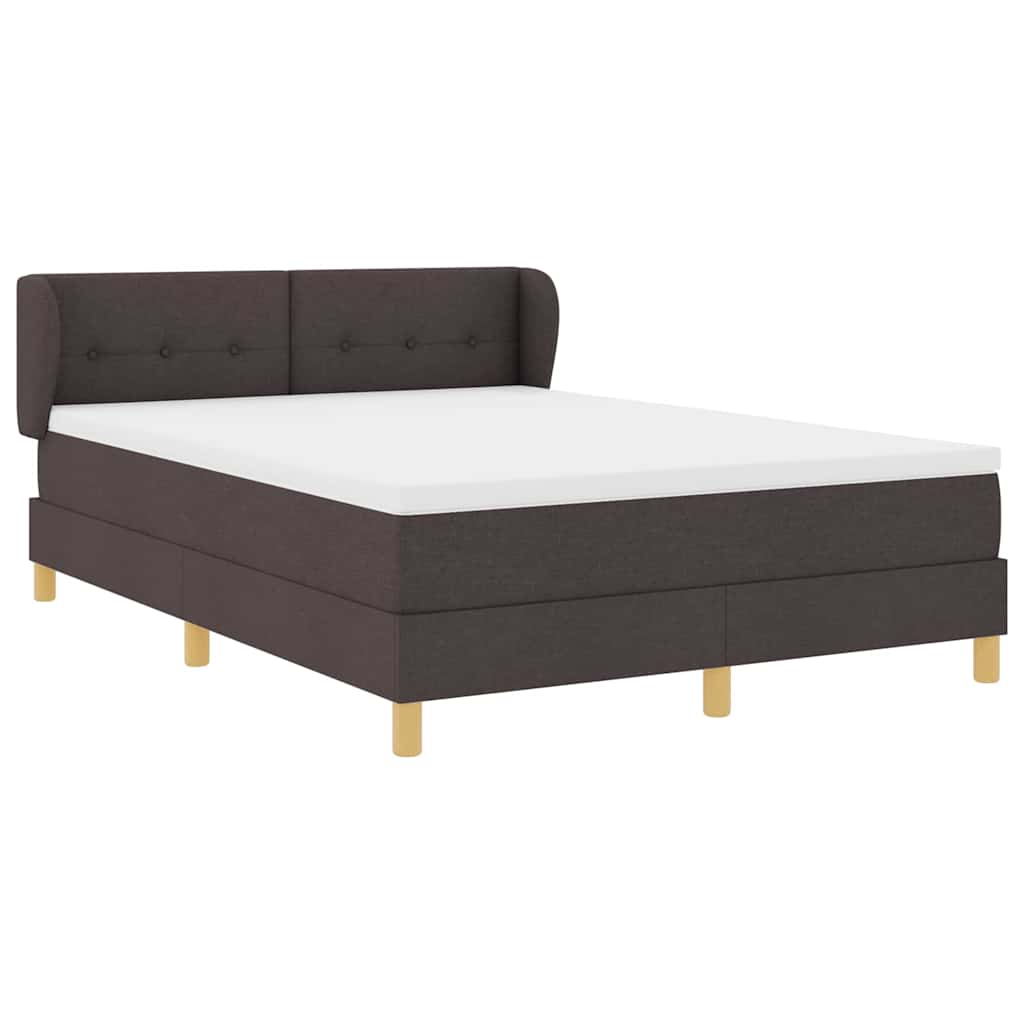 Box spring seng med madras Mørk Brun 140 x 200 cm Stof