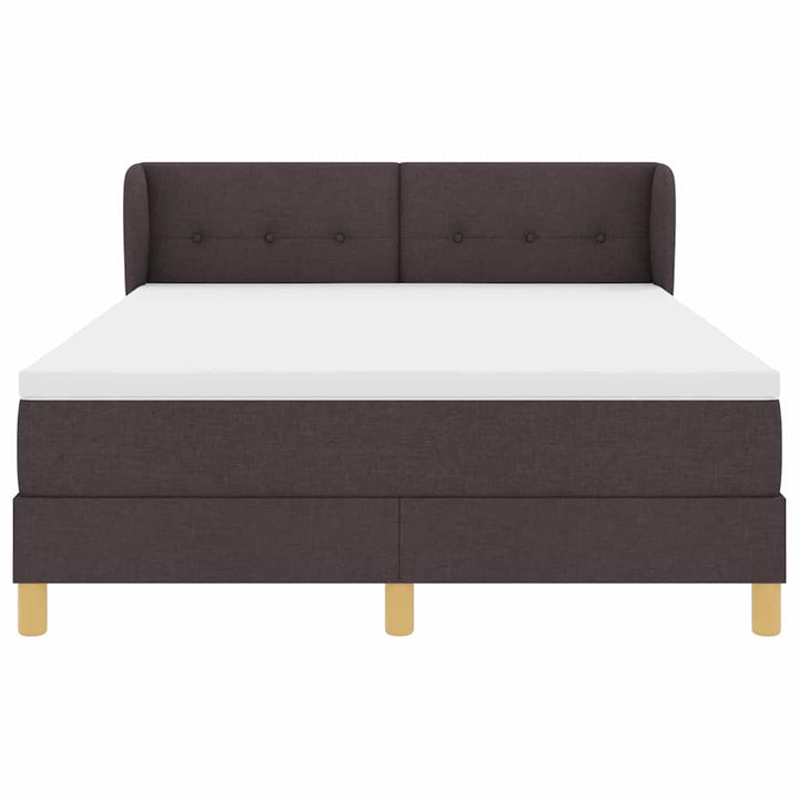 Box spring seng med madras Mørk Brun 140 x 200 cm Stof