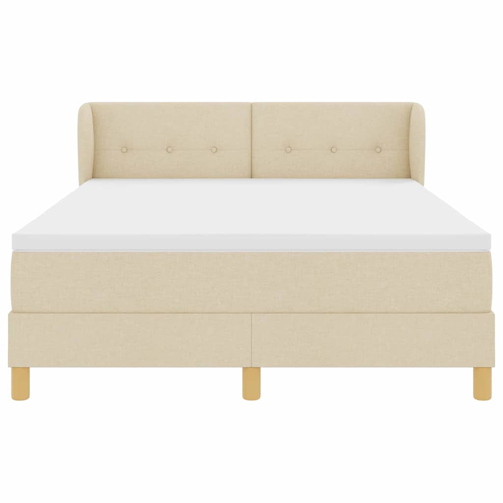 Box spring seng med madras Creme 140 x 200 cm Stof