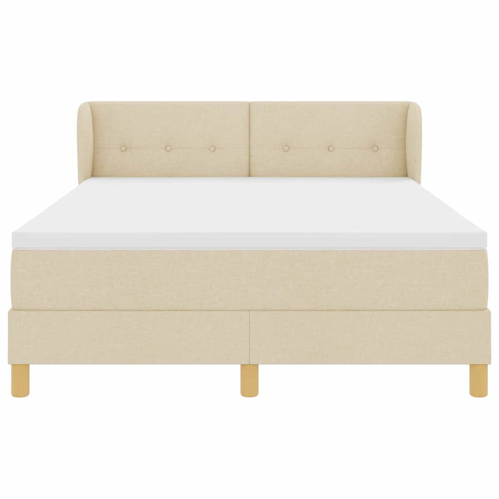 Box spring seng med madras Creme 140 x 200 cm Stof